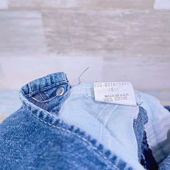 OSHKOSH B'GOSH Vintage Vestbak Denim Overalls Blue Cotton USA Baby 12 Month 12M - Picture 6 of 6